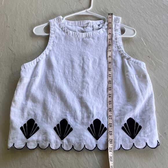 Calypso St Barth White Linen Embroidered Shell Blouse Size M - Picture 6 of 7